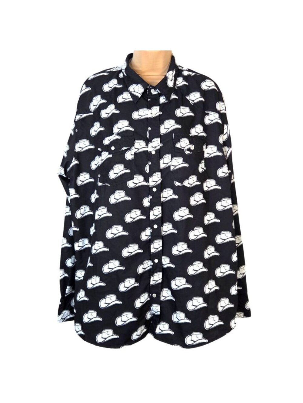 The American West 3XL Cowboy Hat Print Button-Up Shirt